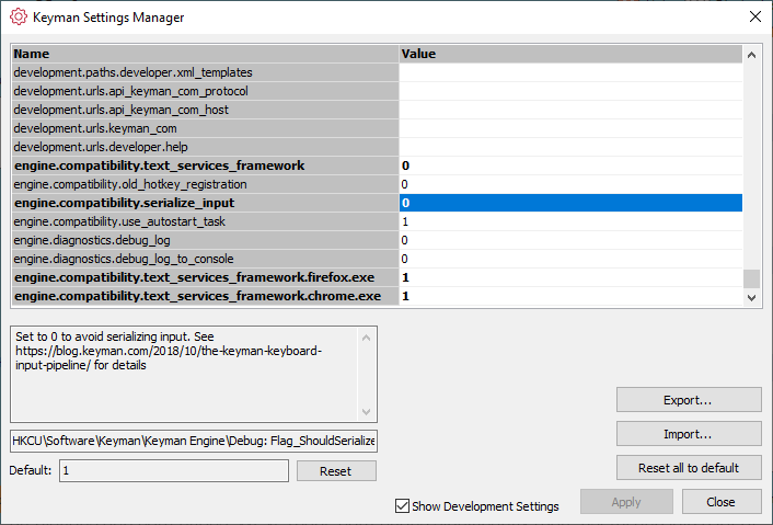 Keyman Settings Manager